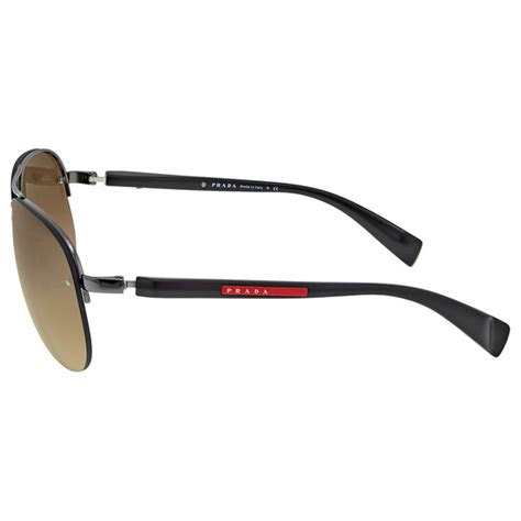 prada 56ms gunmetal|Prada Linea Rossa Brown Lens Gunmetal Sunglasses 0PS .